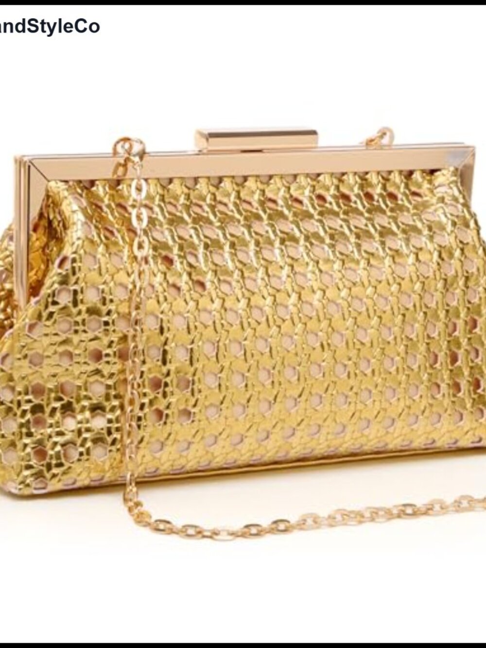 Textured Evening Clutch Purse with Removable Chain – Formal Clutch - Picture 1 of 5